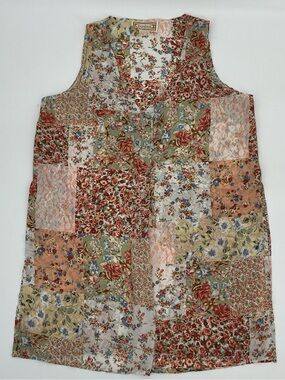 Bonjour ladies Boho Patchwork Floral Sleeveless Tunic